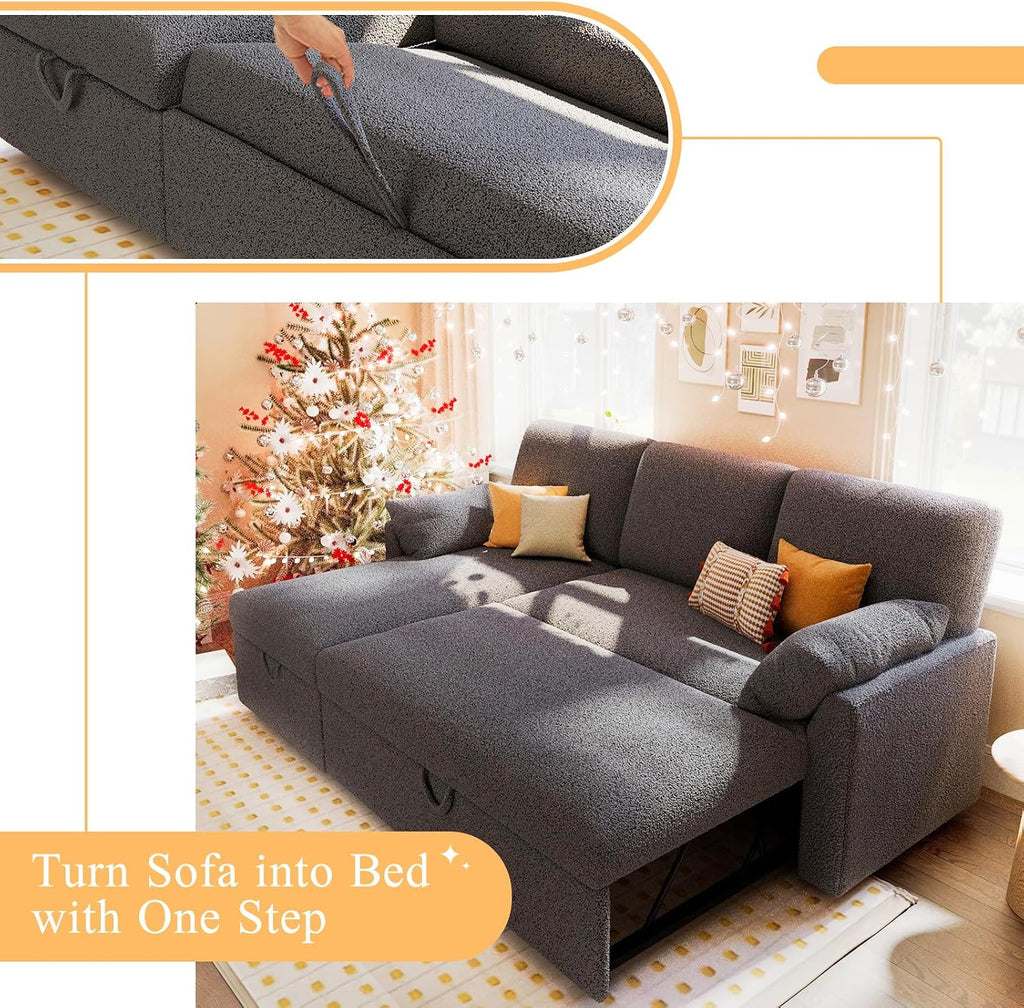 Sofa Bed, Sleeper Sofa with Storage, Convertible Sofa,Pull Out Couch