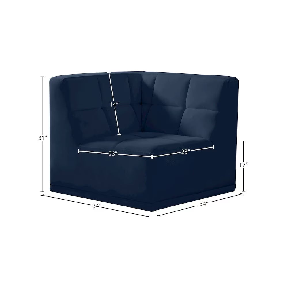 Relax Navy Velvet Corner Chair