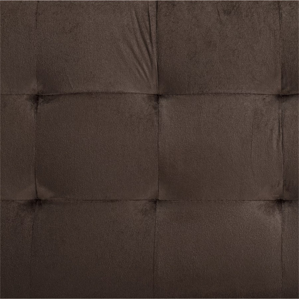 Lint & PVC L-Shaped Sectional Couch and Sofa Set, Modern Living Room Furniture Set, Right Side, Brown
