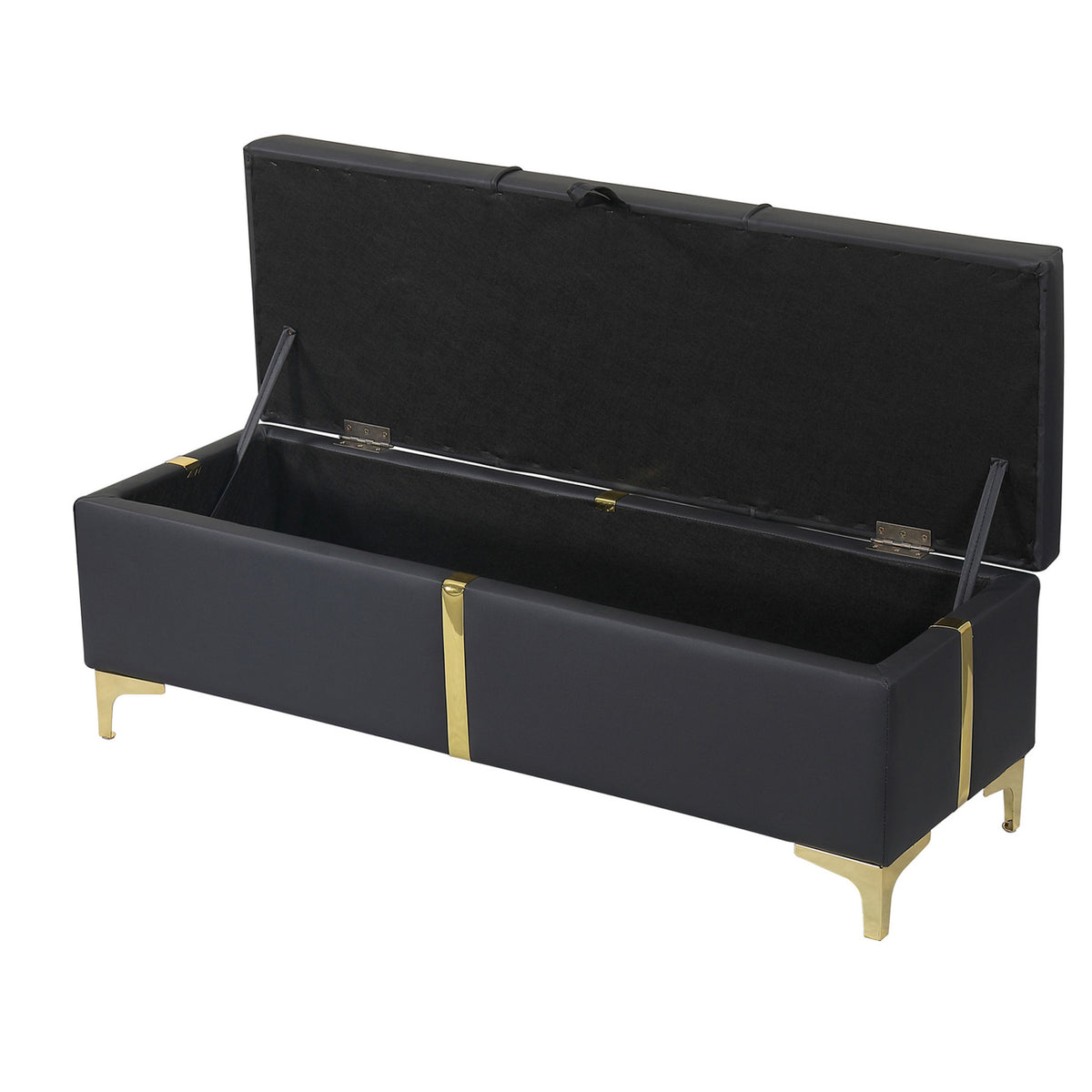 Metal - Legged Storage Bench / for Bedroom Decor / Keeps Magazines Tidy