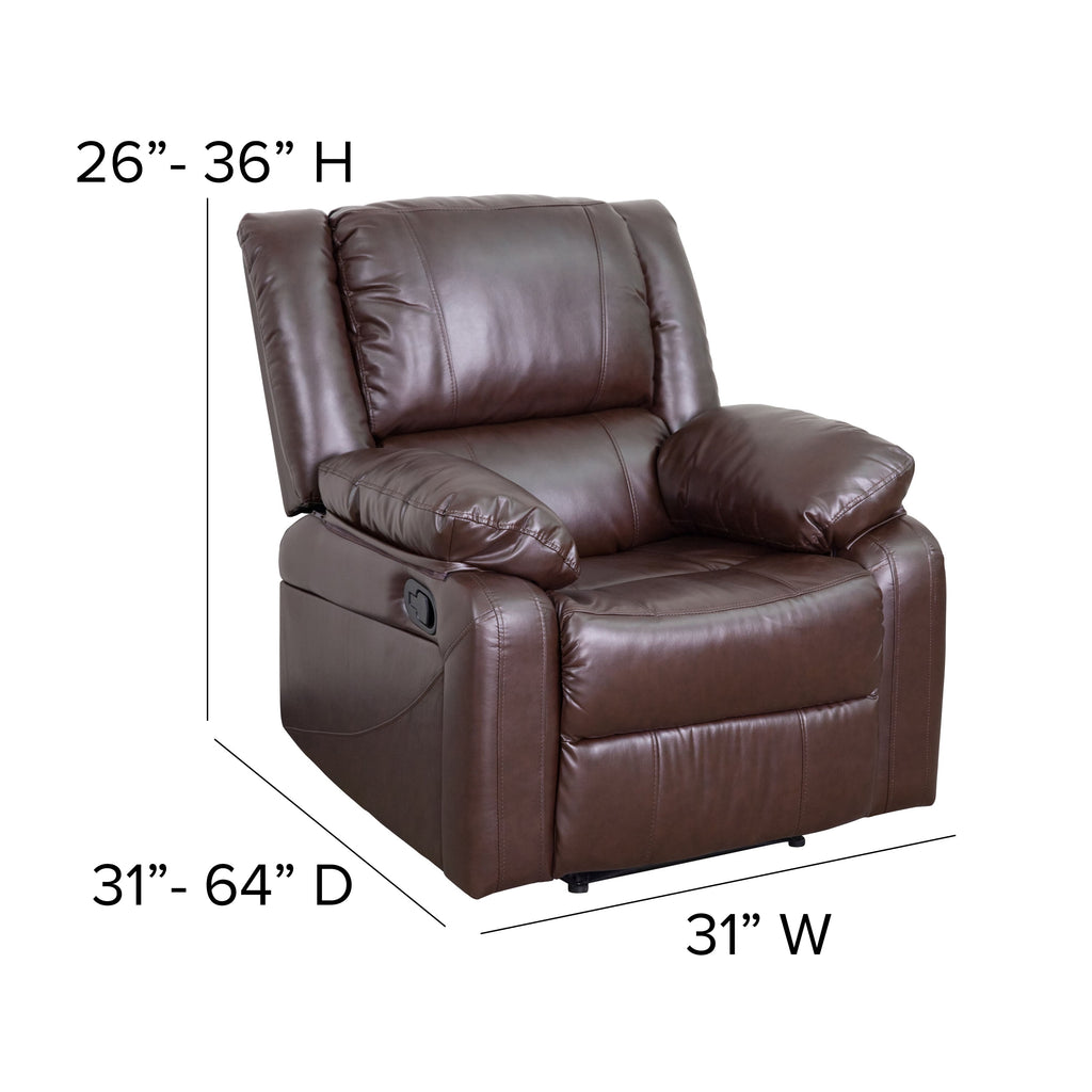 Harmony Series Brown Leathersoft Recliner