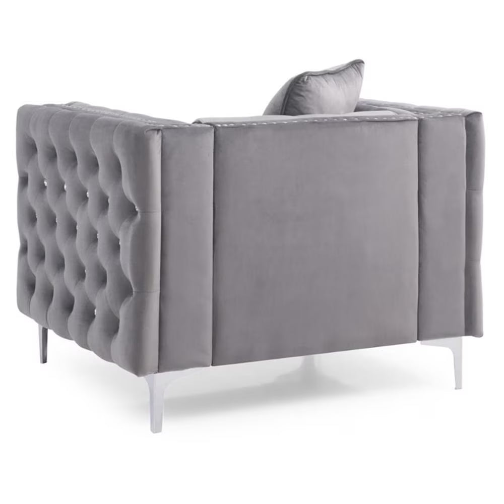 Paige Velvet Chair in Gray