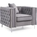 Paige Velvet Chair in Gray