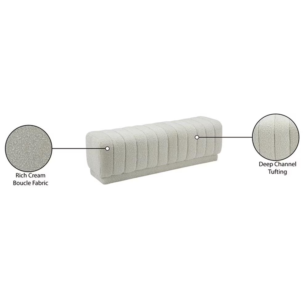 Heathrow Cream Ottoman/Bench