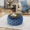 Bedroom Benches, OTTOMAN, Dark Blue Wooden Bedroom Benches,Velvet Bedroom Benches with Storage, Furniture Bedroom Furniture Benches & Stools OTTOMAN