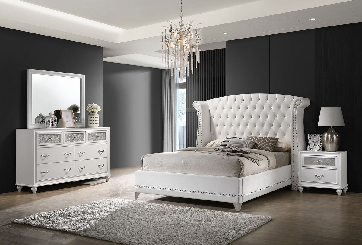 Barzini 4-Piece California King Bedroom Set White