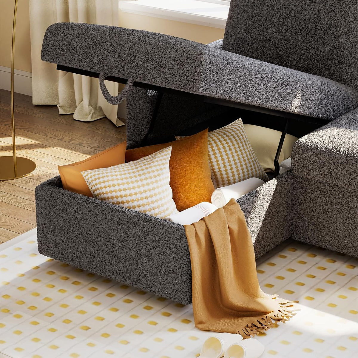 Sofa Bed, Sleeper Sofa with Storage, Convertible Sofa,Pull Out Couch