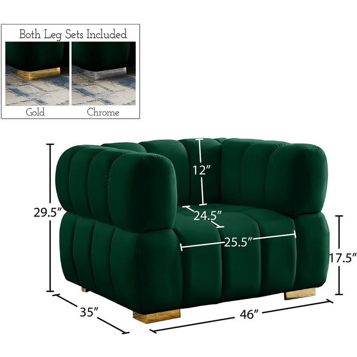Gwen Green Velvet Chair
